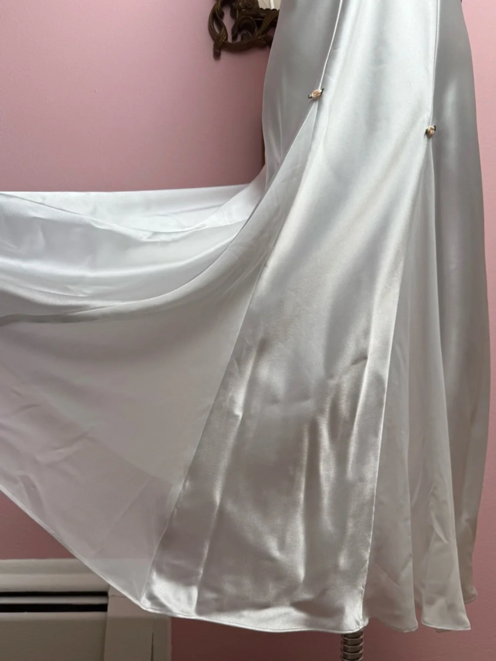y2k Vintage White Rosette Double Strap Princess Nightgown Lingerie Dress Medium - Picture 7 of 10